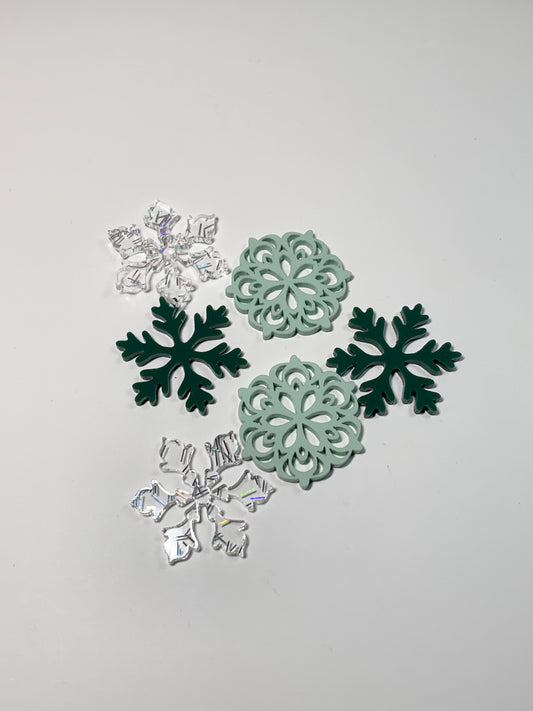 Snowflakes bundle - green hues