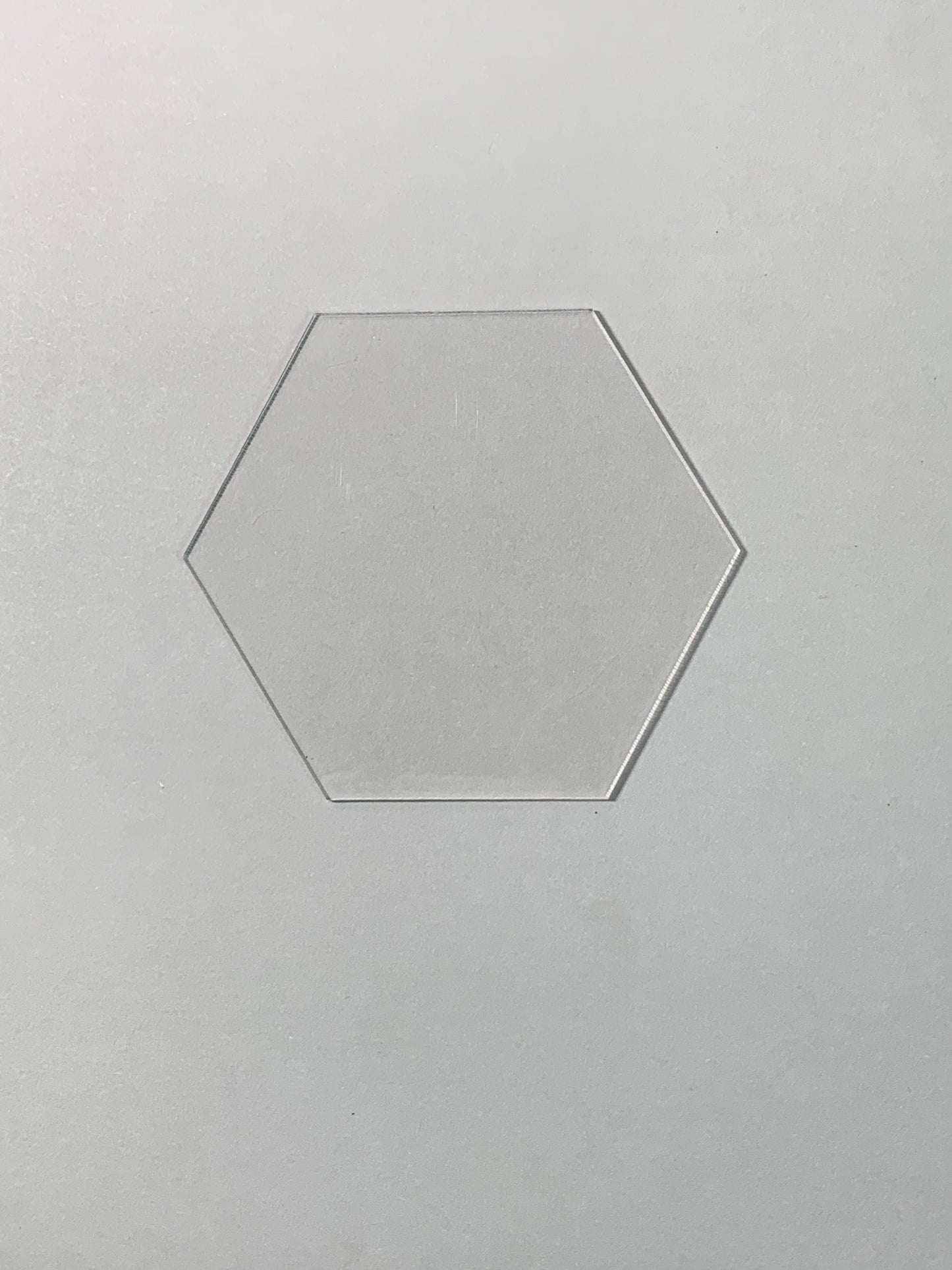 Hexagon clear blank - 3" x 3.5" (without hole)