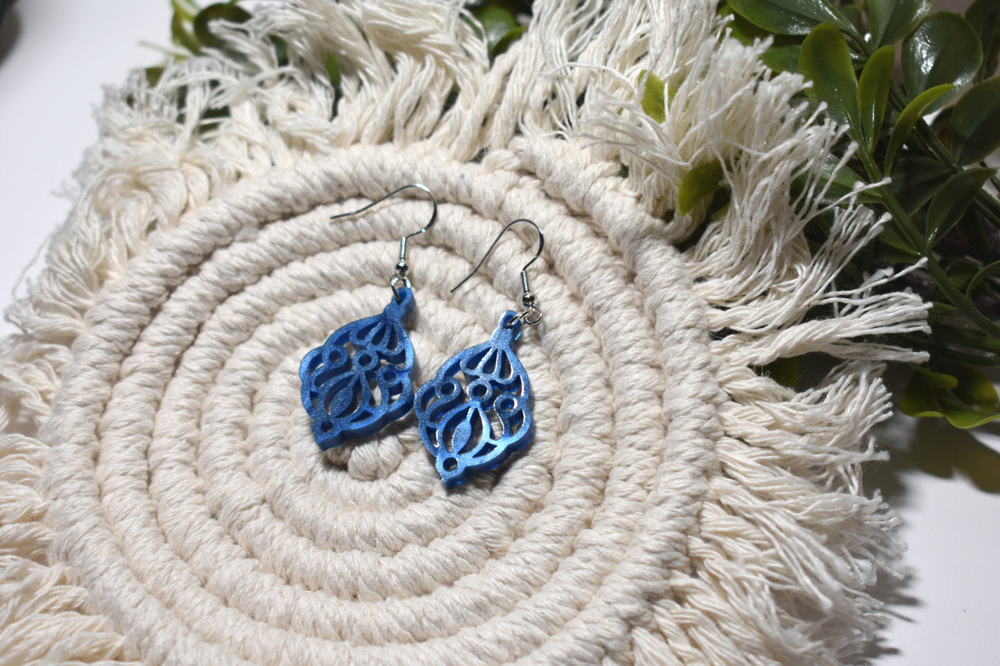 Abyssal blue elegant earrings - Creative Designs By Kari