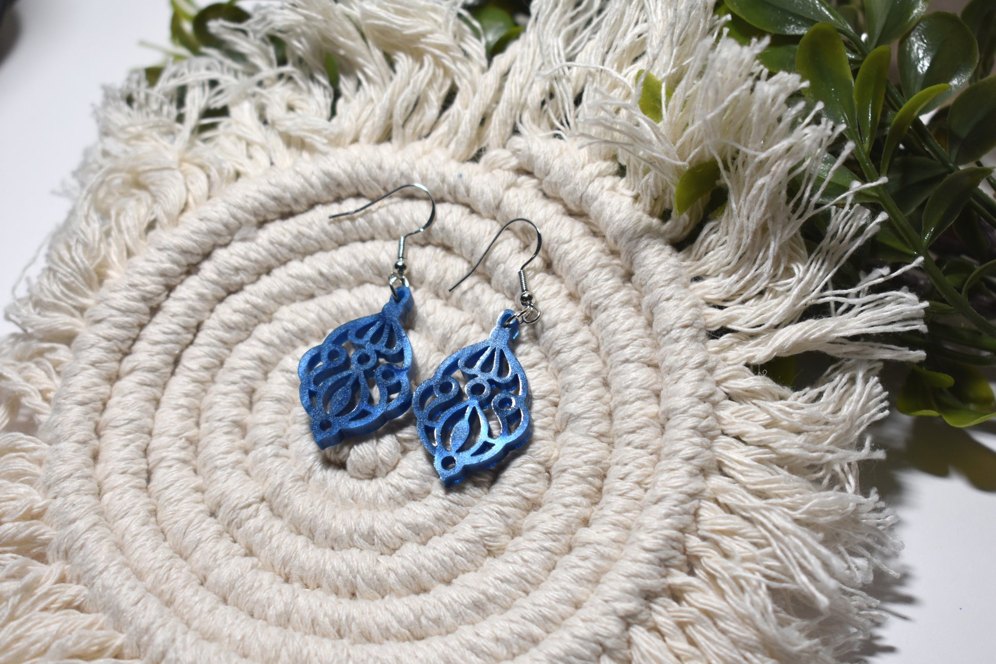 Abyssal blue elegant earrings - Creative Designs By Kari