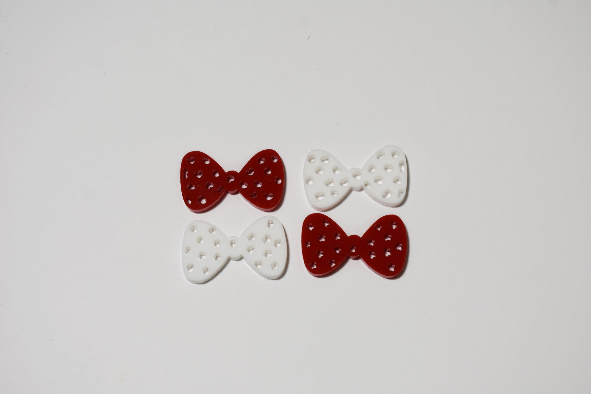 Bows - set of 2 (red and white) - Creative Designs By Kari