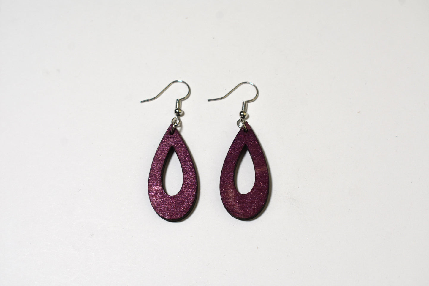 Eggplant purple teardrop earrings - Creative Designs By Kari