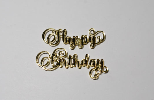 Happy Birthday - (mirrored gold) - Creative Designs By Kari