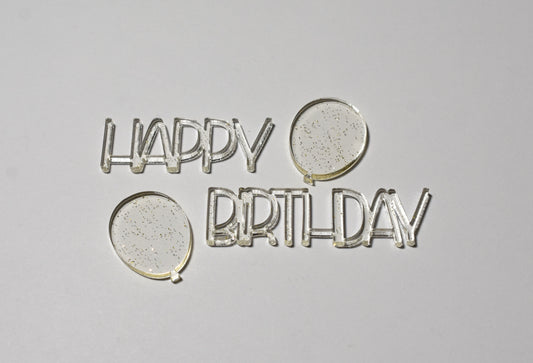 Happy Birthday plus balloons bundle - (fairy dust glitter) - Creative Designs By Kari