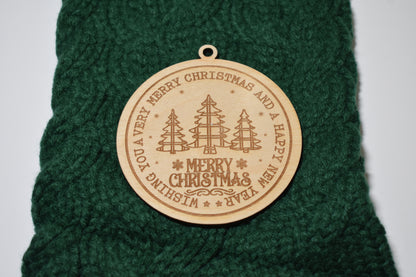 merry christmas engraved ornament