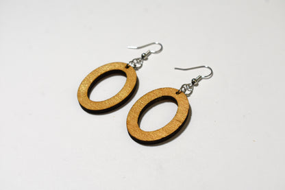 Mustard yellow oval earrings - Creative Designs By Kari