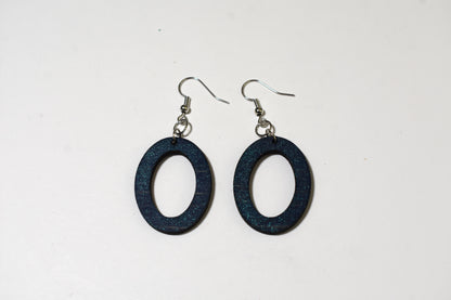 Outdoor denim oval earrings - Creative Designs By Kari