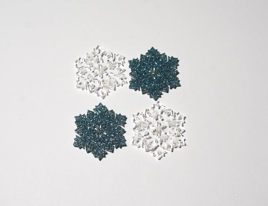 Snowflakes - ice blue glitter/snowflake print - Creative Designs By Kari