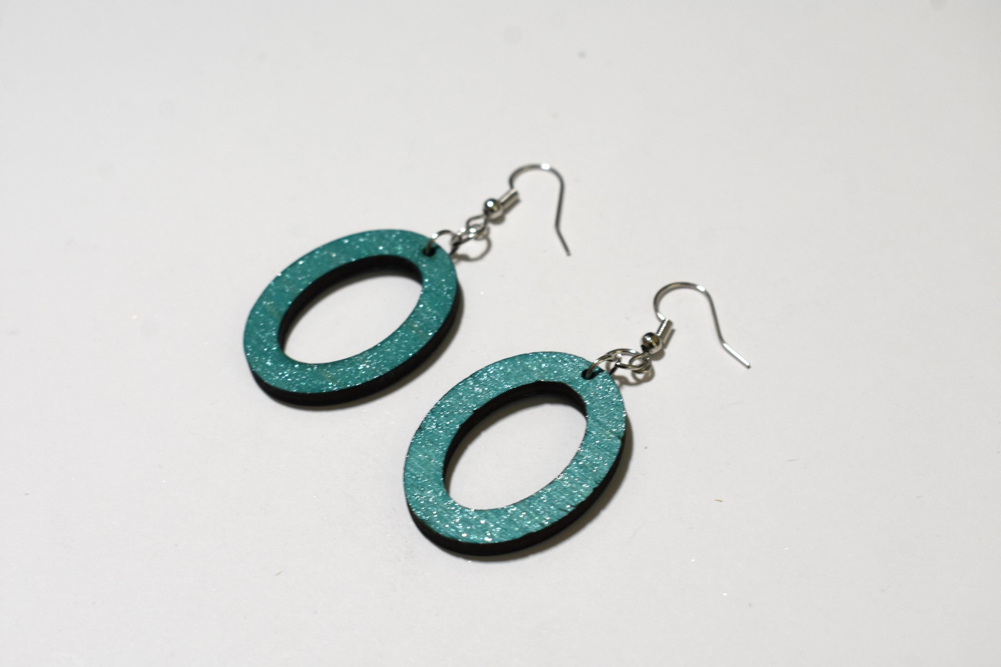Teal oval earrings - Creative Designs By Kari