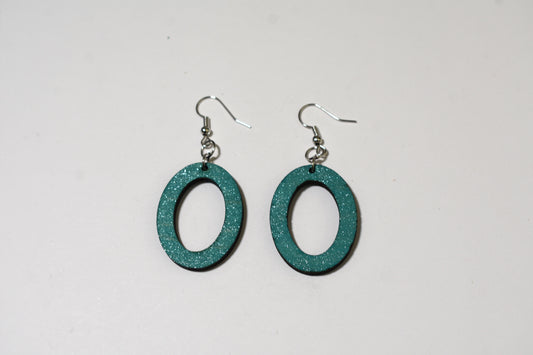 Teal oval earrings - Creative Designs By Kari