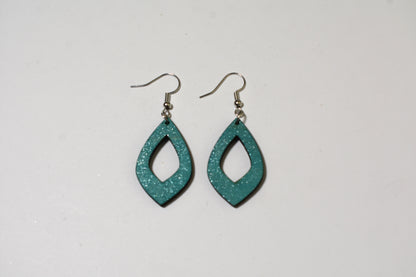 Teal teardrop earrings - Creative Designs By Kari