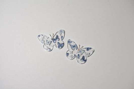 Blue watercolor butterflies - set of 2 - Creative Designs By Kari