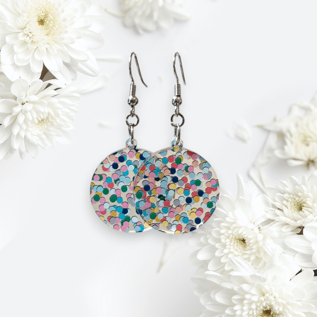 Confetti print earrings - Creative Designs By Kari