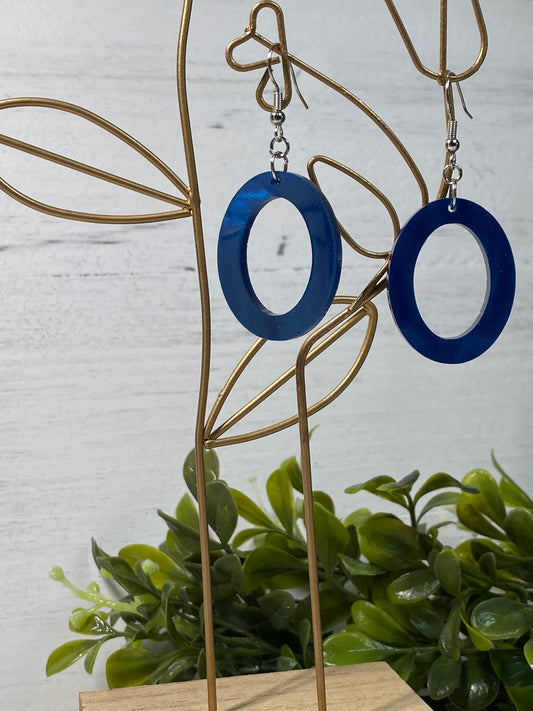 Earrings - Abyssal pearl blue ovals - Creative Designs By Kari