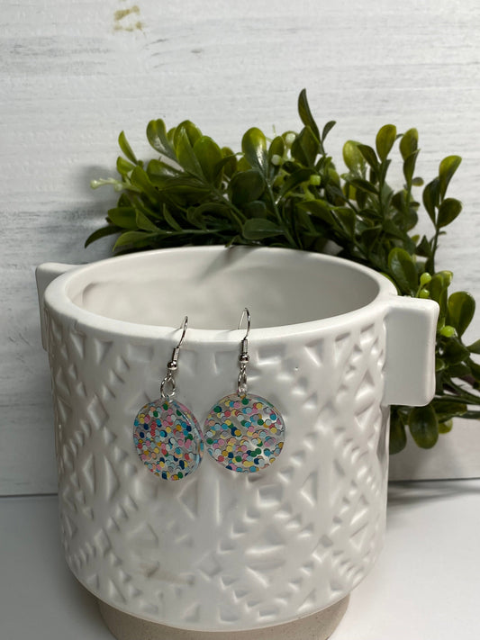 Earrings - confetti print - Creative Designs By Kari