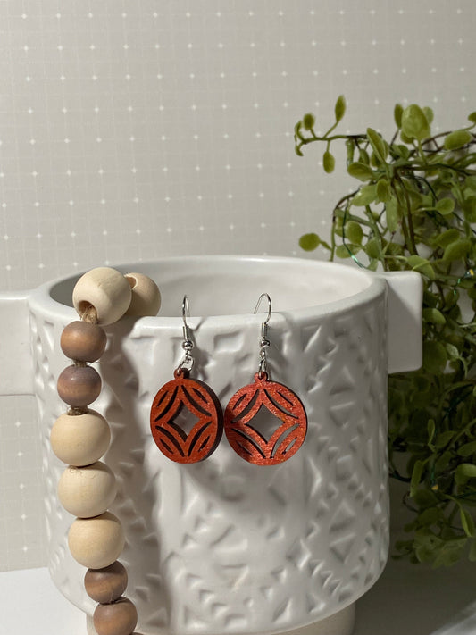 Earrings - copper birch circular - Creative Designs By Kari