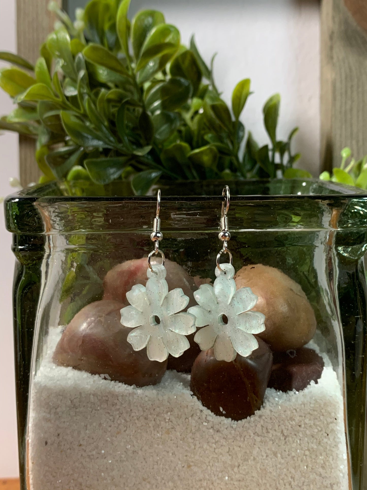 Earrings - Island vibes pearlized floral 2 - Creative Designs By Kari