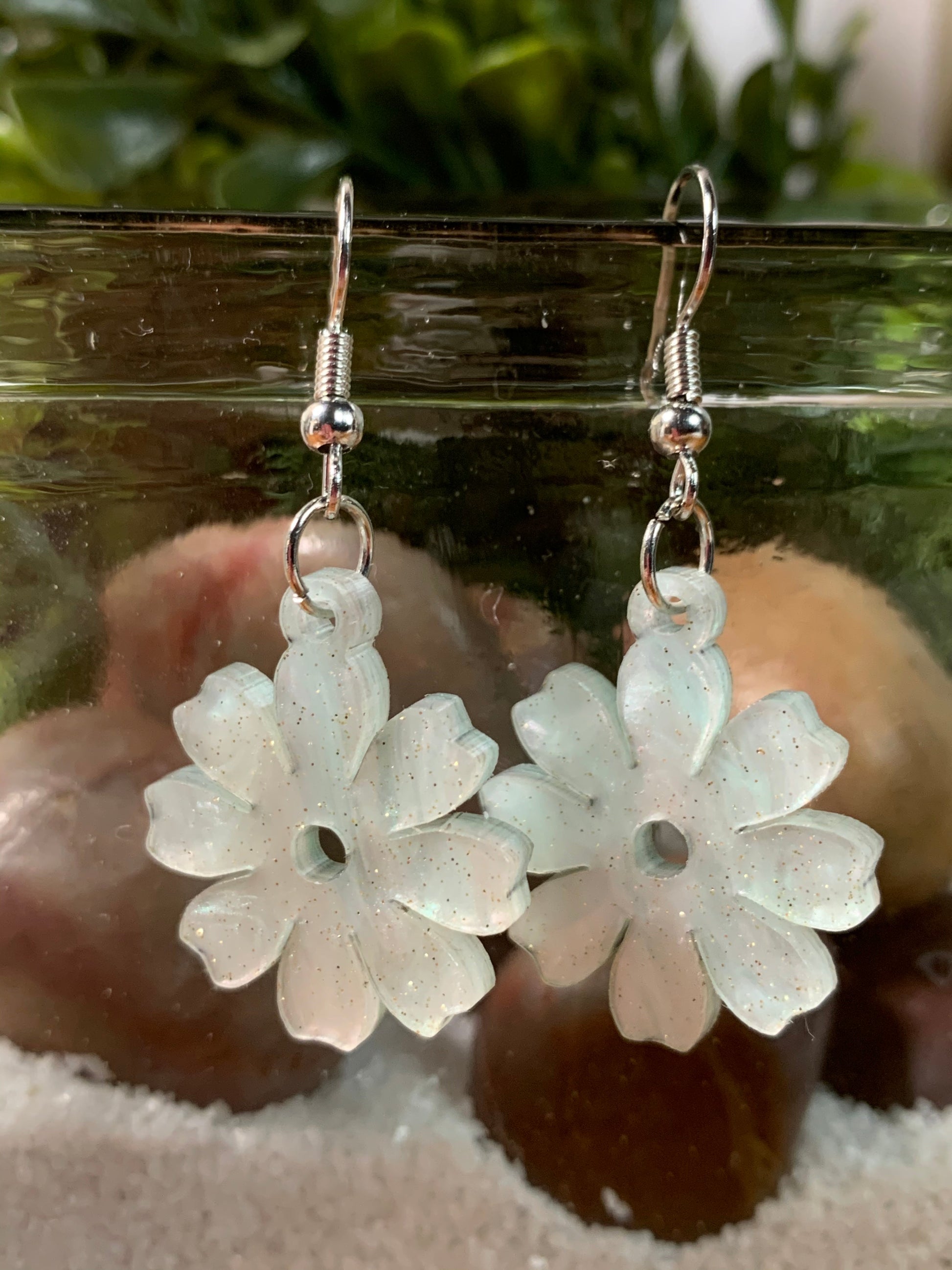 Earrings - Island vibes pearlized floral 2 - Creative Designs By Kari