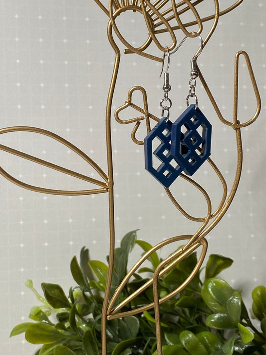 Earrings - matte dark navy - Creative Designs By Kari