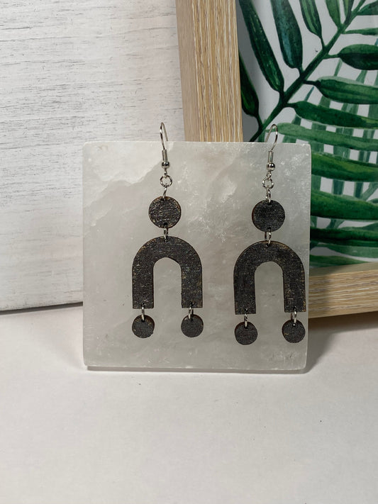 Earrings - Metallic black boho dangles - Creative Designs By Kari