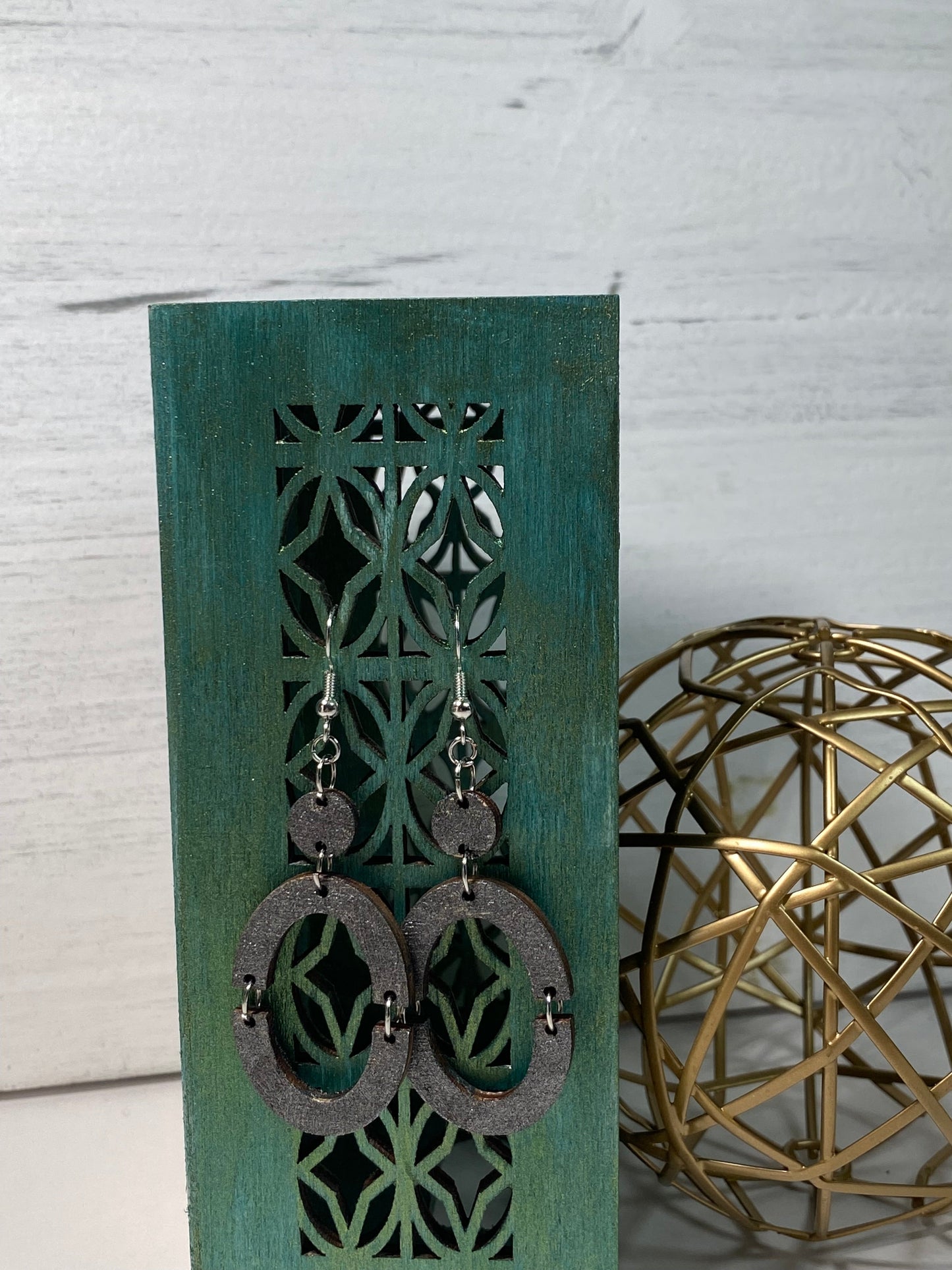 Earrings - Metallic black ovals - Creative Designs By Kari