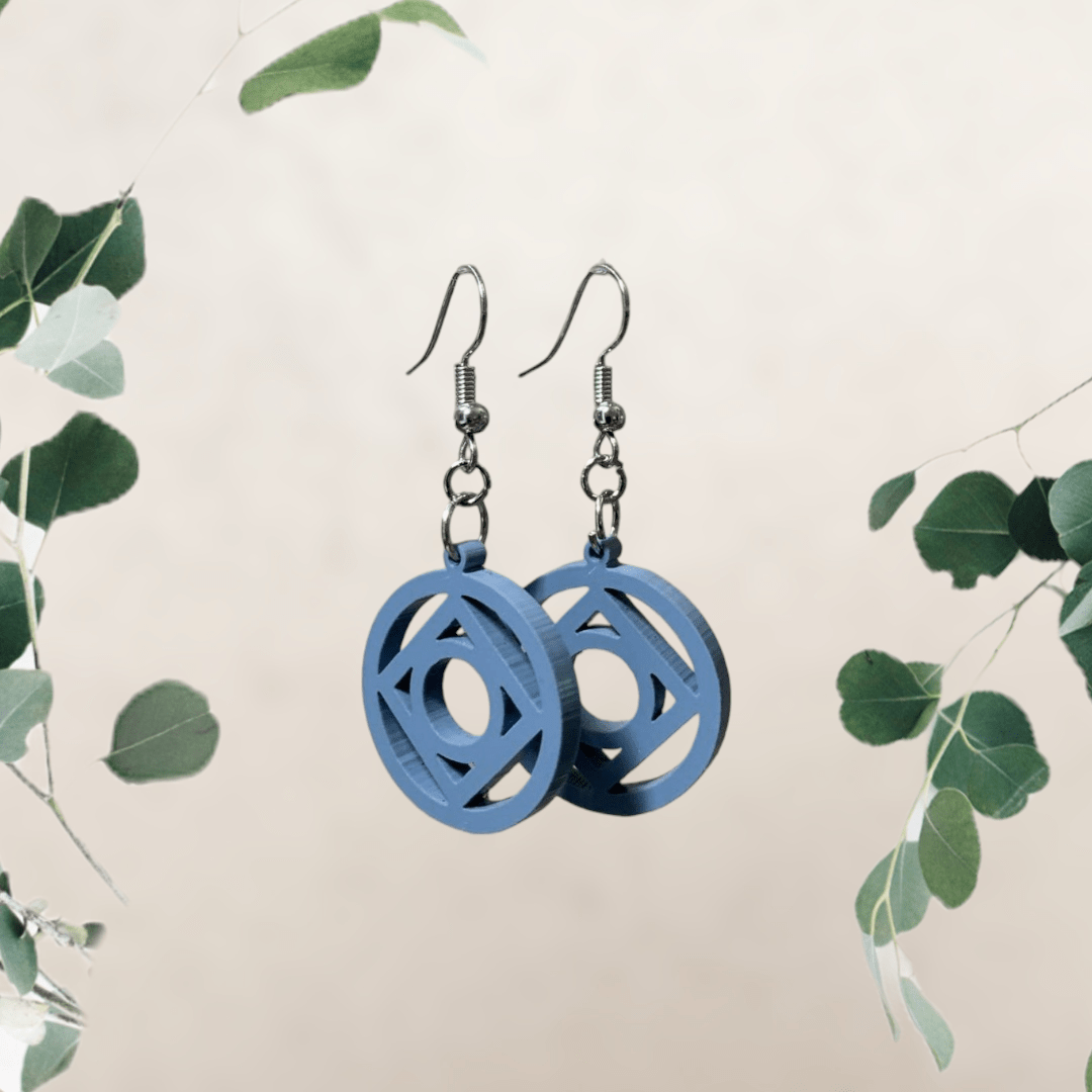 Geometric french blue earrings - Creative Designs By Kari