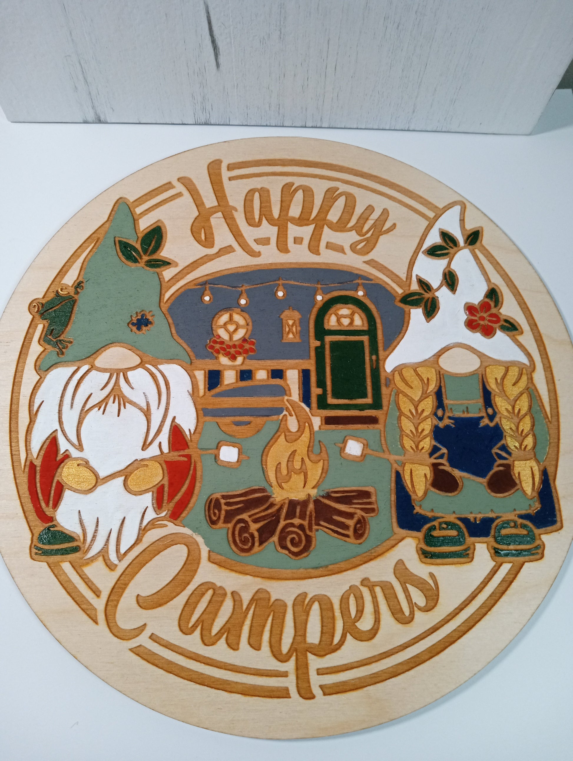 Happy Campers indoor/outdoor engraved sign - DIY paint kit - Creative Designs By Kari