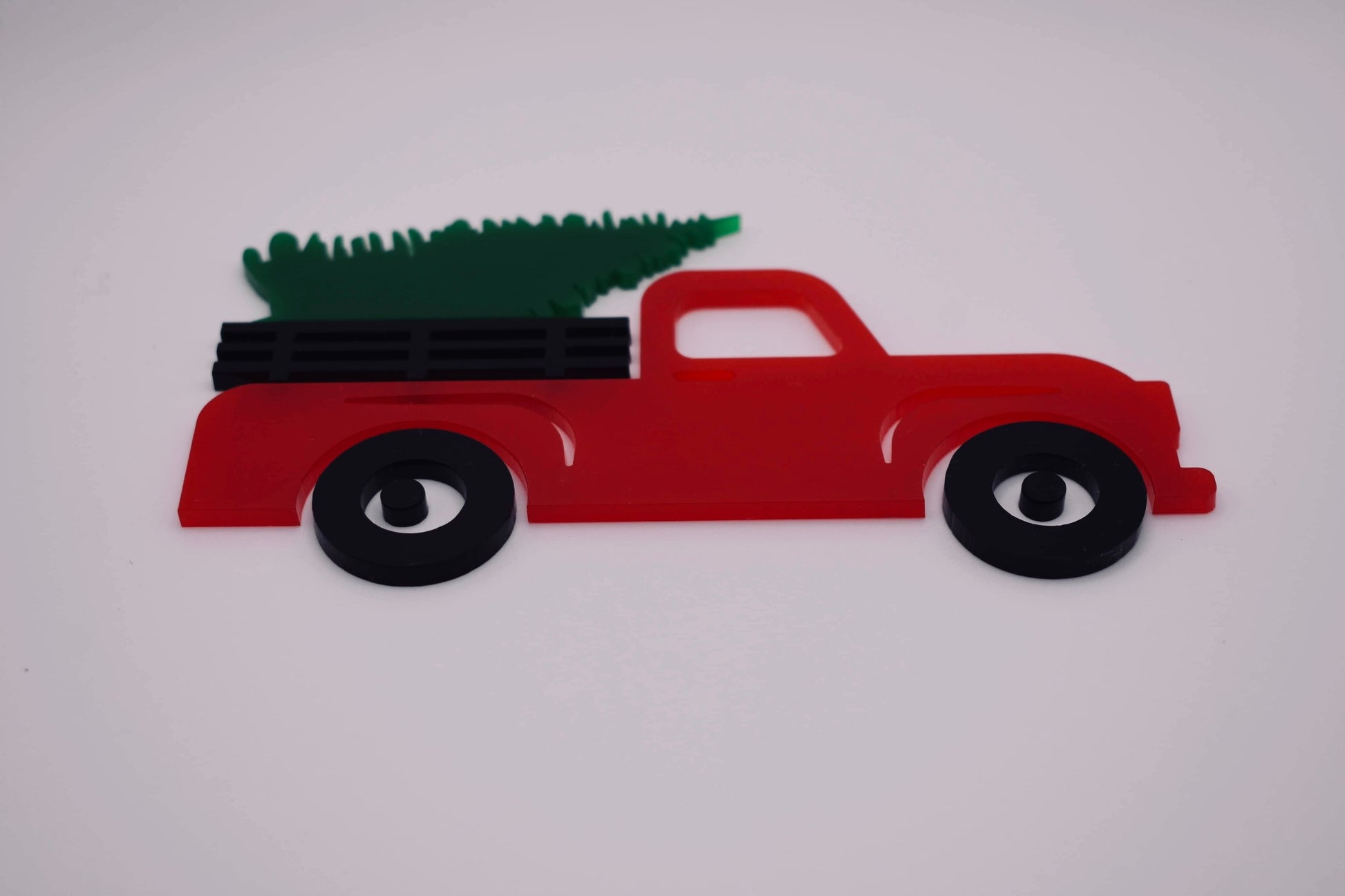 Vintage red truck with christmas tree - Creative Designs By Kari