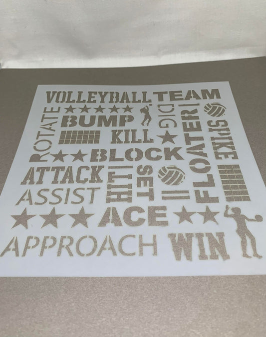 Volleyball collage stencil - Creative Designs By Kari